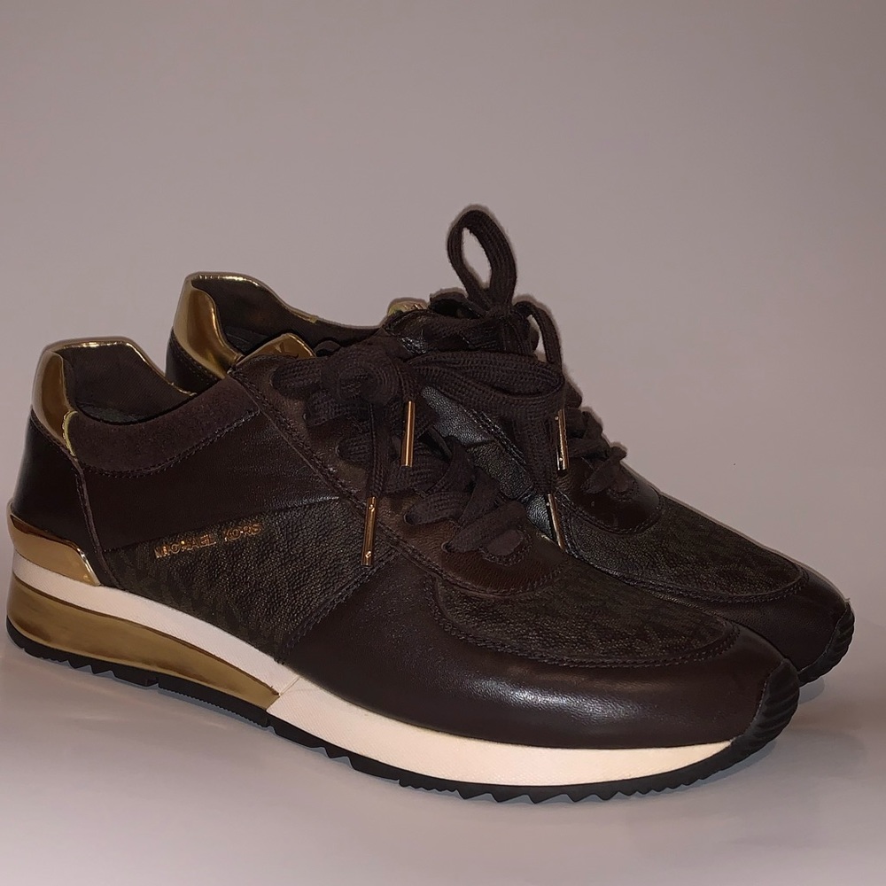 SOLD❌MK Allie Wrap Leather Sneaker, Brown